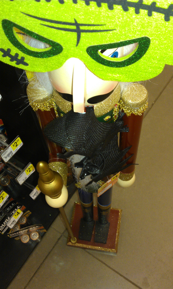 The Nutcracker At Dollar General With A Mask And A Bat